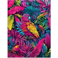 PosterMonkey Poster 120x160 cm - Papegaai - Tropisch - Jungle - Kleurrijk - Posters - Wanddecoratie tienerkamer - Kamer decoratie voor tieners - Tiener jeugdkamer accessoires