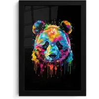 PosterMonkey Poster in lijst - Fotolijst 20x30 cm - Posters - Panda - Dieren - Kleur - Verf - Zwart - Posterlijst zwart - Wanddecoratie tienerkamer - Kamer decoratie voor tieners - Tiener jeugdkamer accessoires