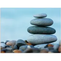 PosterMonkey Poster 160x120 cm - Stenen - Landschap - Zee - Zen - Posters - Wanddecoratie badkamer - Muurdecoratie WC - Decoratieve accessoires - Toilet muur decoratie
