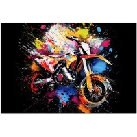 PosterMonkey Poster 180x120 cm - Graffiti - Sport - Motor - Motorcross - Posters - Wanddecoratie tienerkamer - Kamer decoratie voor tieners - Tiener jeugdkamer accessoires