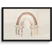 PosterMonkey Poster in lijst - Fotolijst 60x40 cm - Posters - Regenboog - Bohemian - Boho - Pastel kleuren - Posterlijst zwart - Kamer decoratie - Wanddecoratie kinderkamer - Muurdecoratie babykamer