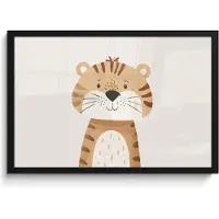 PosterMonkey Poster in lijst - Fotolijst 60x40 cm - Posters - Tijger - Wilde dieren - Pastel - Posterlijst zwart - Kamer decoratie - Wanddecoratie kinderkamer - Muurdecoratie babykamer