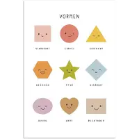 PosterMonkey Poster 120x180 cm - Vormen - Leren voor kinderen - Educatief - Kleuren - Posters - Kamer decoratie accessoires - Wanddecoratie kinderkamer - Muurdecoratie babykamer