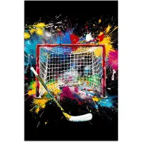 PosterMonkey Poster 80x120 cm - Graffiti - Sport - IJshockey - Hockey goal - Posters - Wanddecoratie tienerkamer - Kamer decoratie voor tieners - Tiener jeugdkamer accessoires
