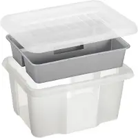 Sunware Nesta opbergbox 24L met inzet - Met deksel - Transparant