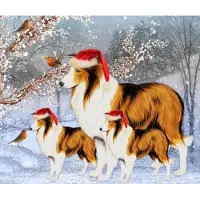 Mona Lisa Diamond Painting kerst 40 X 30 Cm Bruin/wit/rood