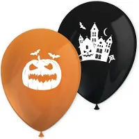 We Fiesta 24 Bedrukte ballonnen Zwart / Oranje – Halloween - Halloween Scary Eng Party Thema Feest
