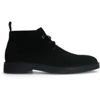Manfield Zwarte suède veterboots | Maat 46