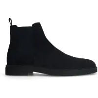 Manfield Donkerblauwe suède chelsea boots | Maat 46