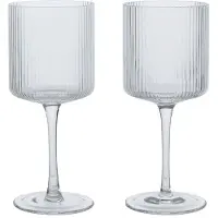 Ferm Living Witte Wijnglas Ripple Clear 260 ml (Set van 2)