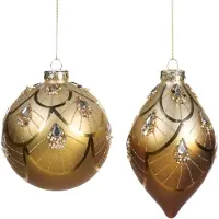 Goodwill Kerstbal Glas Goud Voordeel Ass. Per 2 Stuks