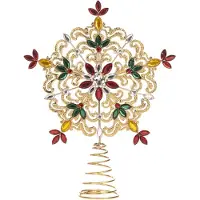 Goodwill Kerstboompiek-Piek Ster Goud-Rood 33 cm