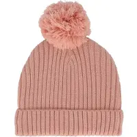 Sarlini Baby Muts - Ribbed + Pompon - 1-2 Jaar - Licht Roze