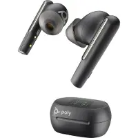Poly Karbonvezel zwarte oordopjes, Poly Voyager Free 60+ UC + BT700 USB-C adapter + oplaadcase met touchscreen, Draadloos, Gesprekken/muziek, Oordopjes met microfoon, Zwart