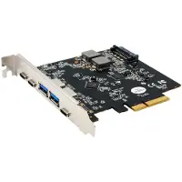 EXSYS EX-12007 5-poorts USB 3.2 Gen2 PCIe kaart 2x USB-A en 3x USB-C