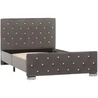 vidaXL Bedframe fluweel grijs 100x200 cm