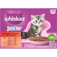 Whiskas 3x Classic Junior - Kattenvoer Natvoer - Selectie in saus - maaltijdzakjes 12x 85g