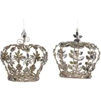 Goodwill Kerstbal-Jewel-Kroon-Piek Champagne 19 cm LET OP Prijs Per Stuk