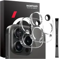 Northjo Camera Lens Protector - Geschikt voor iPhone 16 Pro / Pro Max Camera Lens Protector - 9H Tempered Glass Duo-Pack - Transparant