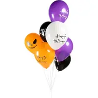 We Fiesta 16 Ballonnen 12″Halloween met print Wit/Zwart/Oranje/Paars - Halloween Scary Eng Party Thema Feest