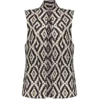 Geisha gilet met all over print ecru/zwart female | Maat: 36