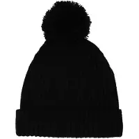 Sarlini Baby Muts - Ribbed + Pompon - 0-12 Maanden Zwart