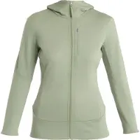 Icebreaker - Dames fleeces - W Merino 260 Quantum LS Zip Hoodie Lichen voor Dames van Wol - Maat S - Groen