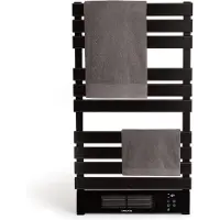 Create - Elektrisch verwarmd handdoekenrek met WiFi 500/1500W - Zonder legplank - Zwart - 40ºC - WARM TOWEL PRO
