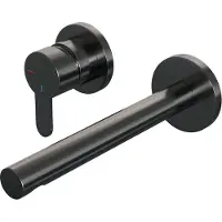 Brauer Gunmetal Edition inbouw wastafelmengkraan met rechte uitloop en rozetten model D2 gunmetal geborsteld PVD