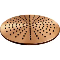 Brauer Copper Carving thermostatische inbouw regendouche 3-weg omstelling SET 28 met 30 cm douchekop en gebogen muurarm en staaf handdouche en doucheslang en wandaansluitbocht koper geborsteld PVD