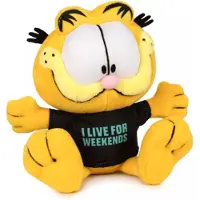 Garfield met Zwart T-shirt Pluche Knuffel 20 cm - Kat Cat Plush Toy - Speelgoed Knuffeldier voor kinderen jongens meisjes - Odie Hond Dog
