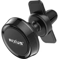 Rixus - autohouder magnetische lucht ventilatiebevestiging - zwart - stabiele clip - 360 ° rotatie - lijmzuigbeker - premium materiaal