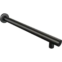 Brauer Black Carving thermostatische inbouw regendouche 3-weg omstelling SET 25 met 20 cm douchekop en rechte muurarm en staaf handdouche en doucheslang en wandaansluitbocht mat zwart