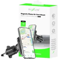 Rixus - Rechthoekige Magnetische Autohouder - GSM Houder - Mobiele Telefoonhouder - Off-Road en Impact Proof - Dashboard - Magneet Telefoonhouder - Autohouder - Grijs