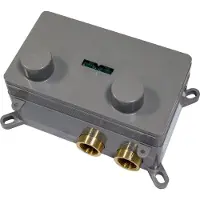 Brauer Copper Carving thermostatische inbouw regendouche met drukknoppen SET 55 met 20 cm douchekop en rechte muurarm en 3-standen handdouche en doucheslang en wandaansluitbocht koper geborsteld PVD