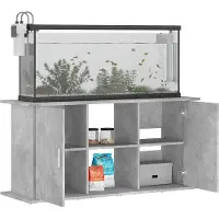 vidaXL Aquariumstandaard Betongrijs 121x41x58 cm Bewerkt hout