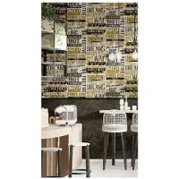 Praxis Vliesbehang Friends & Coffee 16606 - Goud - Zwart - 10,05m X 53cm