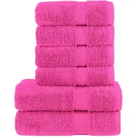 vidaXL 6-delige Handdoekenset SOLUND 600 g/m² roze