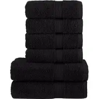 vidaXL 6-delige Handdoekenset SOLUND 600 g/m² zwart