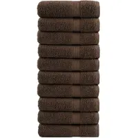 vidaXL Badhanddoeken SOLUND 10 st 600 g/m² 100x150 cm bruin