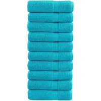 vidaXL Handdoeken SOLUND 10 st 600 g/m² 50x100 cm turquoise