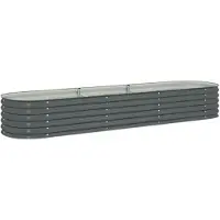 vidaXL Plantenbak verhoogd 320x80x44 cm gegalvaniseerd staal grijs