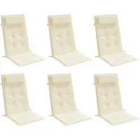 vidaXL Stoelkussens 6 st hoge rug oxford stof crèmekleurig