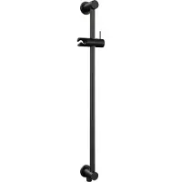 Brauer Black Carving complete inbouw regendouche set 40 met 30cm douchekop, gebogen muurarm, staafhanddouche en glijstang mat zwart