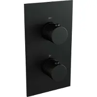 Brauer Black Carving thermostatische inbouw regendouche 3-weg omstelling SET 48 met 30 cm douchekop en plafondarm en 3-standen handdouche en doucheslang en geïntegreerde glijstang mat zwart