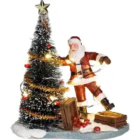 Luville Kerstdorpminiatuur Clumsy Santa (onhandige Kerstman) 9,5 X 6 X 10 Cm