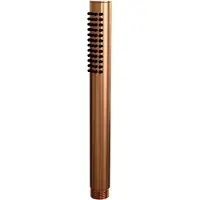 Brauer Copper Carving thermostatische inbouw regendouche SET 04 met 30 cm douchekop en gebogen muurarm en staaf handdouche en doucheslang en wandaansluitbocht koper geborsteld PVD