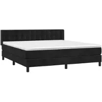 vidaXL Boxspringbed met matras, zwart, 160x200 cm, fluweel