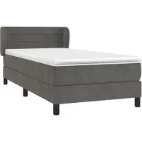vidaXL Boxspring met matras fluweel donkergrijs 90x190 cm