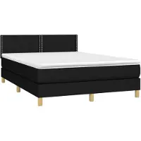 vidaXL Boxspring met matras stof zwart 140x190 cm